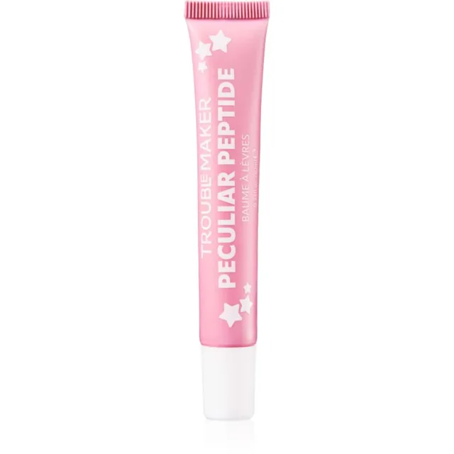 Trouble Maker Peculiar Peptide balzám na rty třpytivý odstín Birthday Cake Pink 10 ml