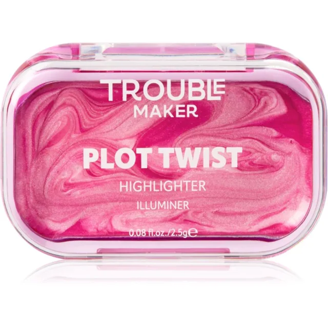 Trouble Maker Plot Twist Cream Highlight tuhý krémový rozjasňovač odstín Spiralling Pink 2.5 g