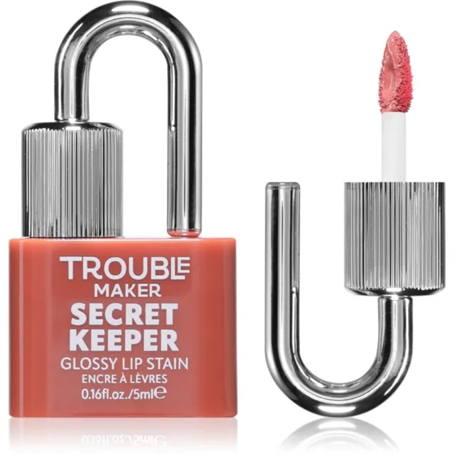 Trouble Maker Secret Keeper Lip Gloss Stain barva na rty pro dlouhotrvající efekt odstín Undercover Pink Nude 5 ml