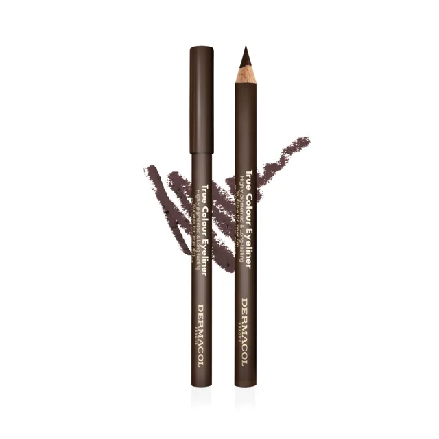 True colour Dřevěná tužka na oči   Brown Dermacol - Oficiální e-shop Dermacol