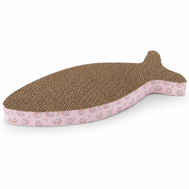 TULIMI Kartonové škrabadlo FISH – pohodlný pelíšek pro každou kočku
