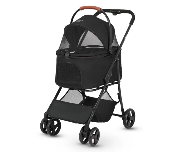 TULIMI Kočárek pro psy a kočky černý, do 15 kg, skládací