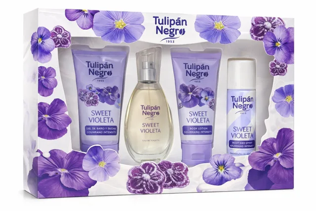 Tulipán Negro Sweet Violeta – dárková sada pro ženy