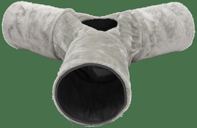 Tunel Magic Cat plyš tvar Y šustící šedý 80cm