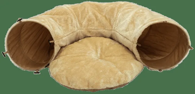 Tunel Magic Cat tvar U s polštářkem 95cm béžový