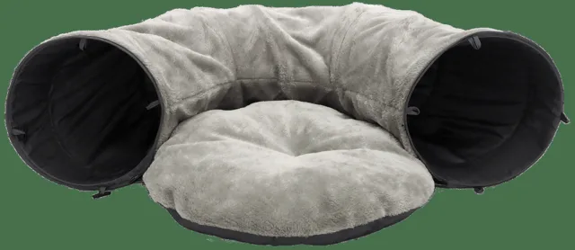 Tunel Magic Cat tvar U s polštářkem 95cm šedý
