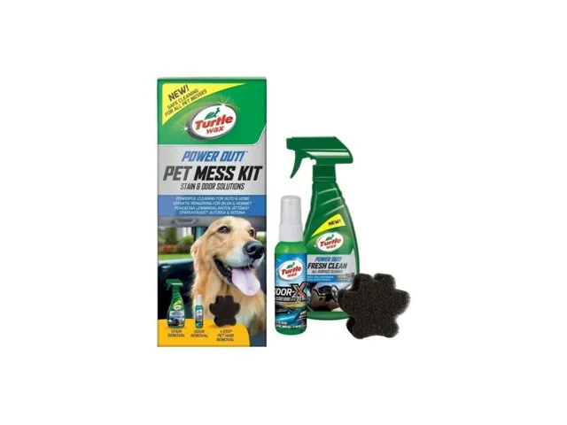 TURTLE WAX 53055 Sada na čištění auta – enzymatický čistič 500 ml, 59 ml lahvička na odstranění zápachu + houbička