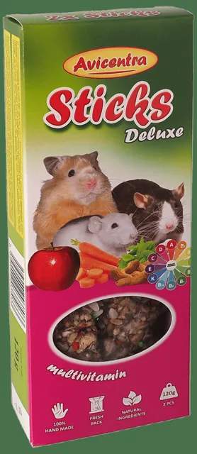 Tyčinky AVICENTRA multivitamínové pro malé hlodavce 2ks