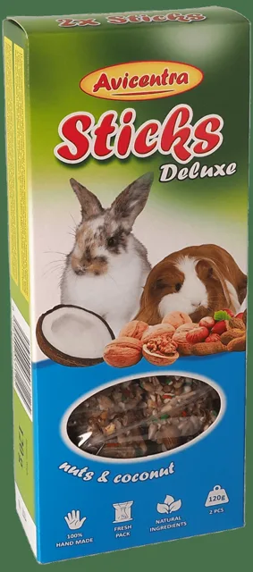 Tyčinky AVICENTRA ořechové pro velké hlodavce 2ks