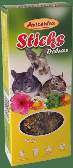 Tyčinky AVICENTRA s bylinkami pro velké hlodavce 2ks