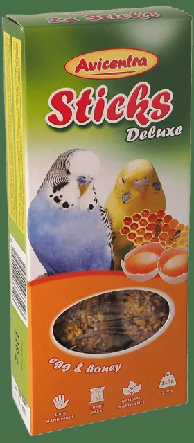 Tyčinky AVICENTRA s vejci s medem pro andulky 2ks