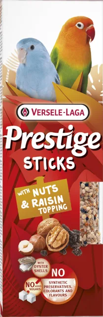 Tyčinky Versele-Laga  Prestige malý papoušek ořechy s rozinkami 60g 2ks