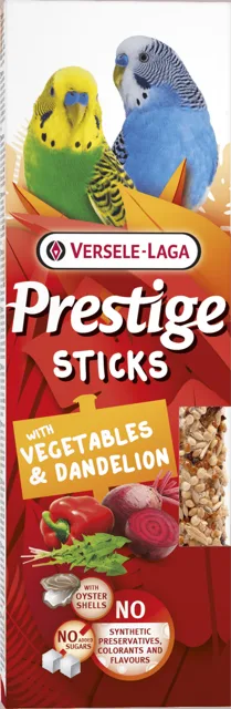 Tyčinky Versele-Laga Prestige malý papoušek zelenina s pampeliškou 60g 2ks