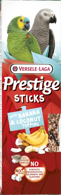 Tyčinky Versele-Laga  Prestige velký papoušek banán s kokosem 140g 2ks
