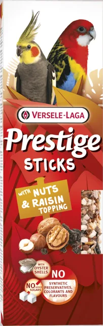 Tyčinky Versele-Laga Prestige velký papoušek ořechy s rozinkami 140g 2ks