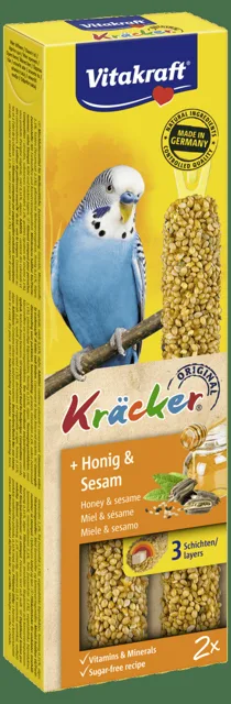 Tyčinky Vitakraft Kracker andulka med a sezam 2ks
