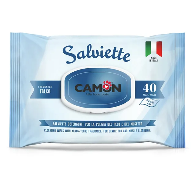 Ubrousky Camon Talc pro péči o srst psů a koček - 40 ks
