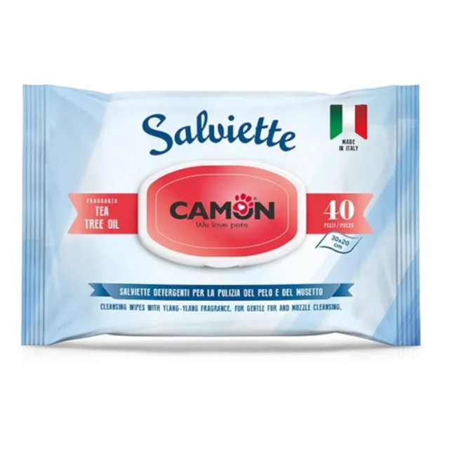 Ubrousky Camon Tea Tree Oil pro péči o srst psů - 3 x 40 ks
