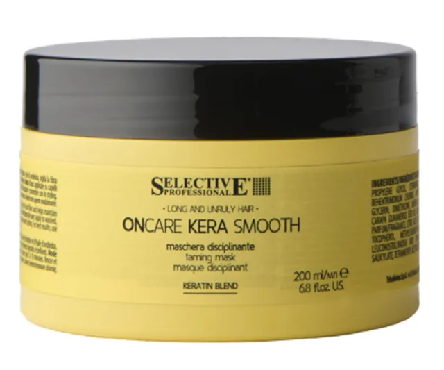 Uhlazující maska pro dlouhé a nepoddajné vlasy Selective Professional OnCare Kera Smooth Mask - 200 ml + dárek zdarma