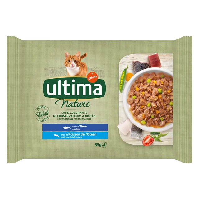 Ultima Cat Nature 4 x 85 g - losos a treska