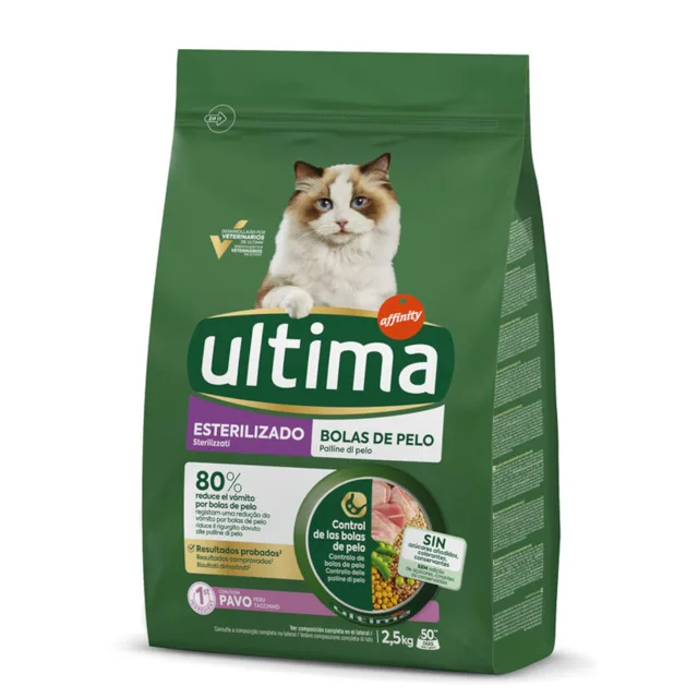 Ultima Cat Sterilized Hairball krůtí - Výhodné balení: 2 x 2,5 kg