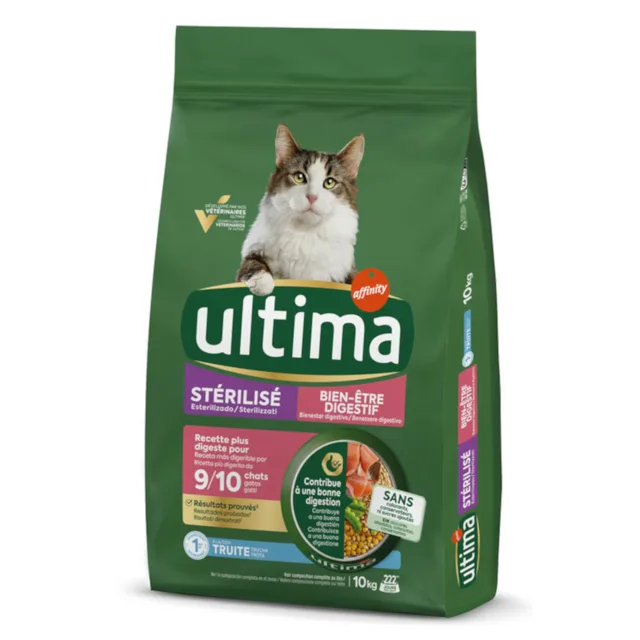 Ultima Cat Sterilized Sensible s pstruhem - 10 kg
