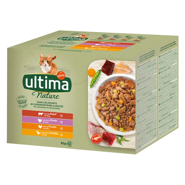Ultima Nature  - 48 x 85 g výběr z ryb (losos, tuňák, mořské ryby, treska)