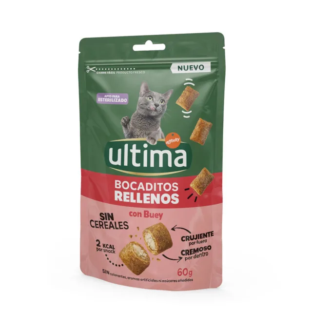 Ultima Snacks plněné kousky s hovězím - výhodné balení: 3 x 60 g