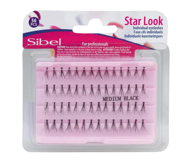 Umělé trsové řasy Sibel Star Look Individual Eyelashes - velikost M, 56 ks (0002692)