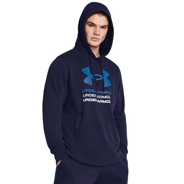 Under Armour Mikina Rival Terry Graphic Hood Blue