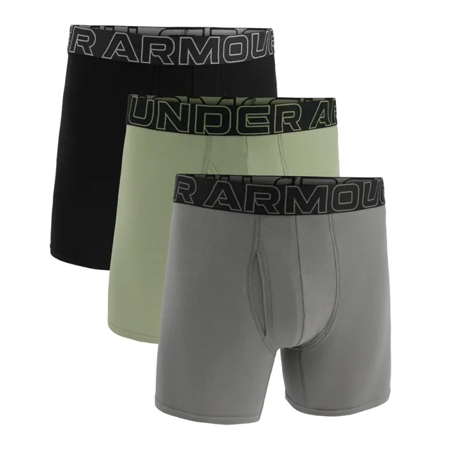 Under Armour Pánské boxerky Perf Cotton 6in 3Pack Green