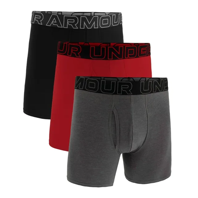 Under Armour Pánské boxerky Perf Cotton 6in 3Pack Grey