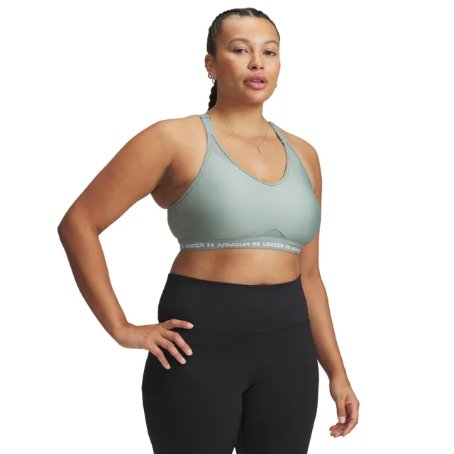Under Armour Sportovní podprsenka Crossback Low Green