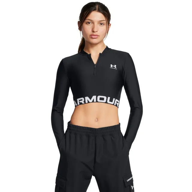 Under Armour Women‘s top HeatGear Rib 1/4 Zip LS Black