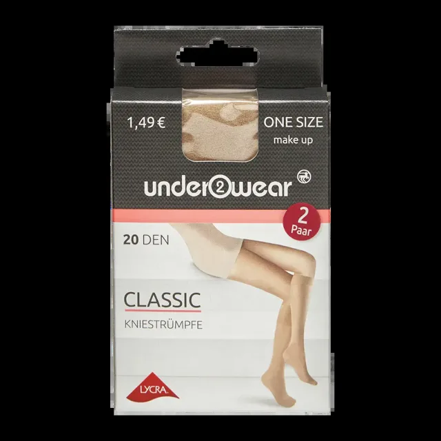 under2wear Podkolenky 2pack tělové 20 DEN one size 2 ks