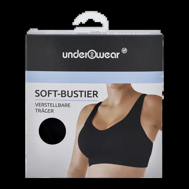 under2wear Podprsenka Soft s nastavitelnými ramínky, černá