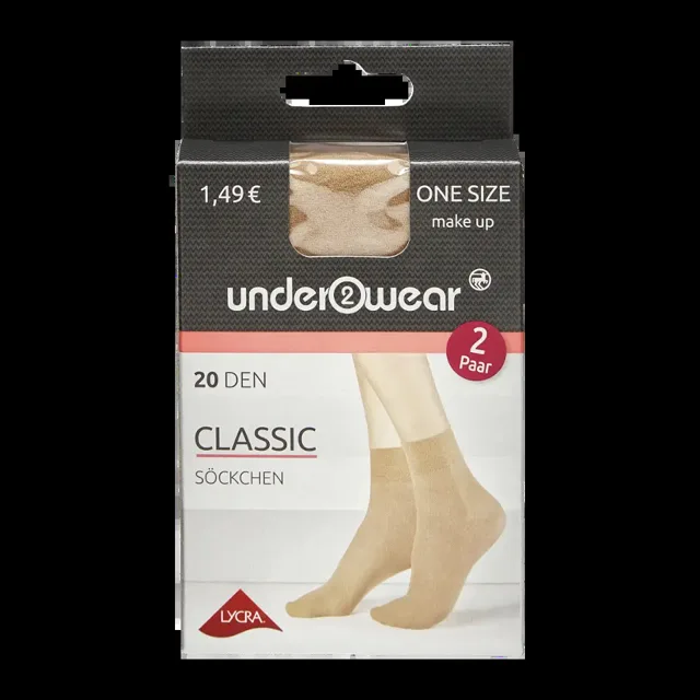 under2wear Ponožky 2pack 20 DEN tělové one size  2 ks