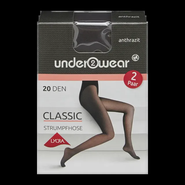 under2wear Punčochové kalhoty 2pack antracit 20 DEN M 2 ks