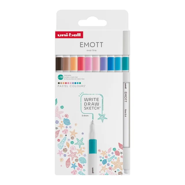 UNI EMOTT - sada linerů PASTEL, mix barev - 10 ks