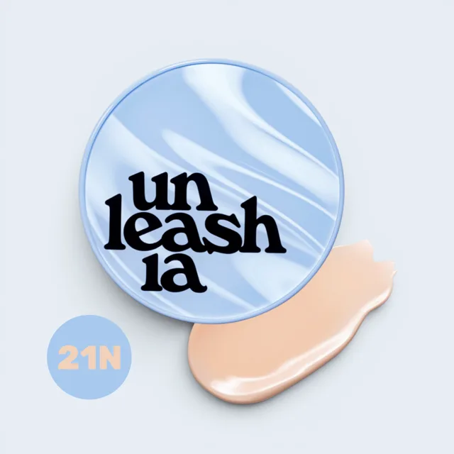 UNLEASHIA - Babe Skin Baby Blue Cushion 21N Fluffy - Cushion make-up pro hladkou pleť 21N Fluffy  - 15 g