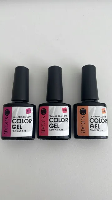 UR SUGAR 7,5ml sada UV gel pro lakování nehtů 115,117,118,130 + top coat