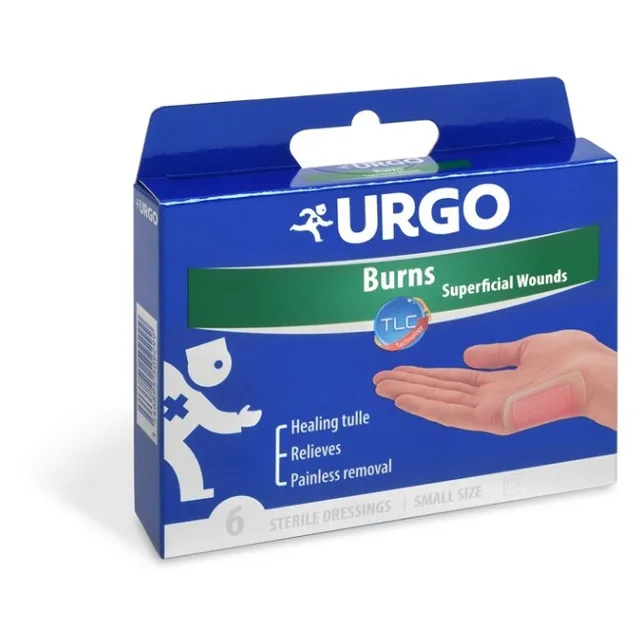 URGO Burns Lipidokoloidní náplasti na popáleniny 5x7cm 6 kusů