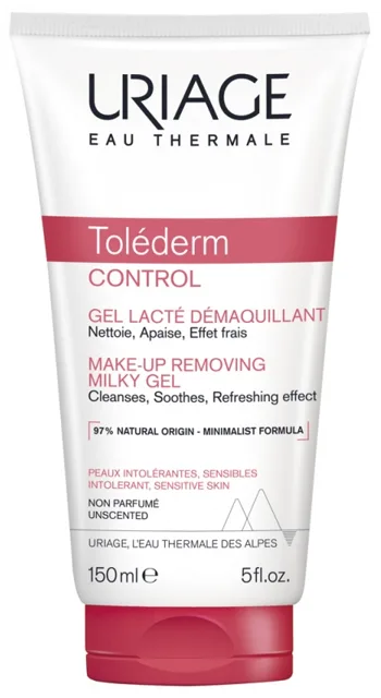 Uriage Odličovač make-upu pro citlivou a intolerantní pleť Tolederm Control (Make-Up Removing Milky Gel) 150 ml