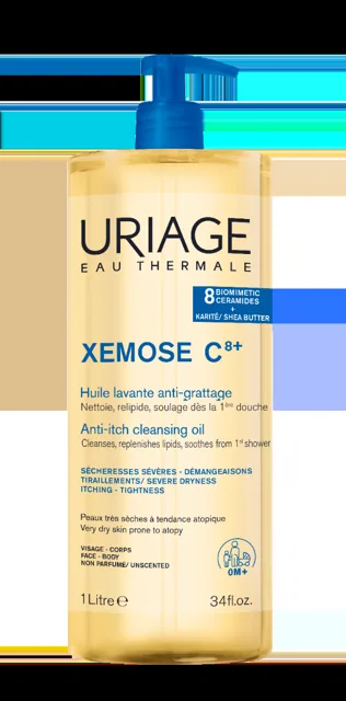 Uriage Xémose C8+ Zklidňující mycí olej pro suchou až atopickou pokožku 1000 ml