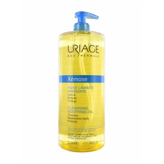Uriage Zklidňující čisticí olej na obličej a tělo Xémose (Cleasing Soothing Oil) 1000 ml