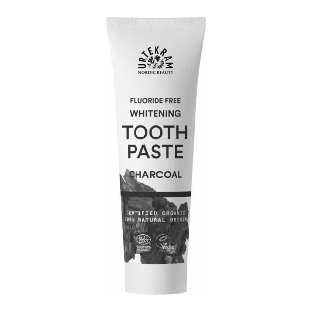Urtekram Bělicí zubní pasta Charcoal BIO (75 ml) - bez fluoridu