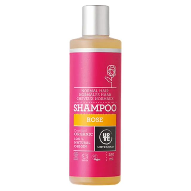 URTEKRAM BIO Růžový šampon pro normální vlasy 250 ml