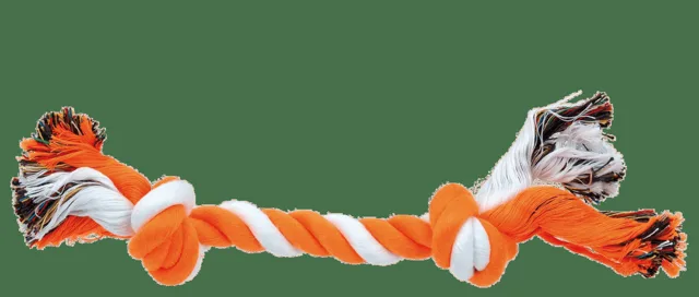Uzel Dog Fantasy bavlněný oranžovo-bílý 2 knoty 25cm