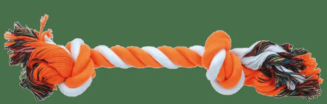 Uzel Dog Fantasy bavlněný oranžovo-bílý 2 knoty 30cm