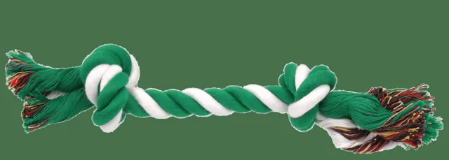 Uzel Dog Fantasy bavlněný zeleno-bílý 2 knoty 25cm